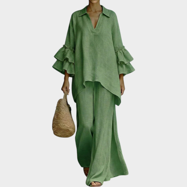 Amélie | Ruffle Sleeve Two-Piece Set