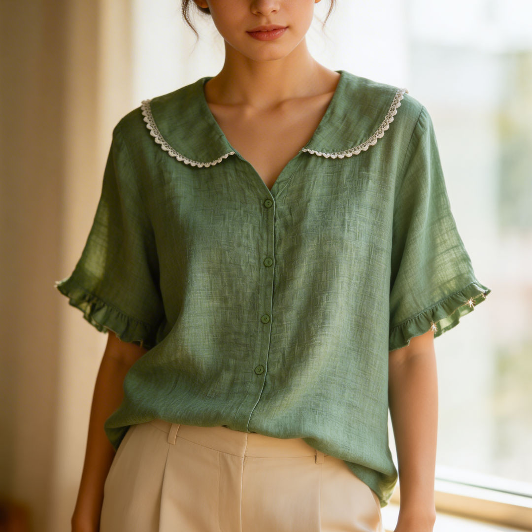 PETAL LINEN BLOUSE