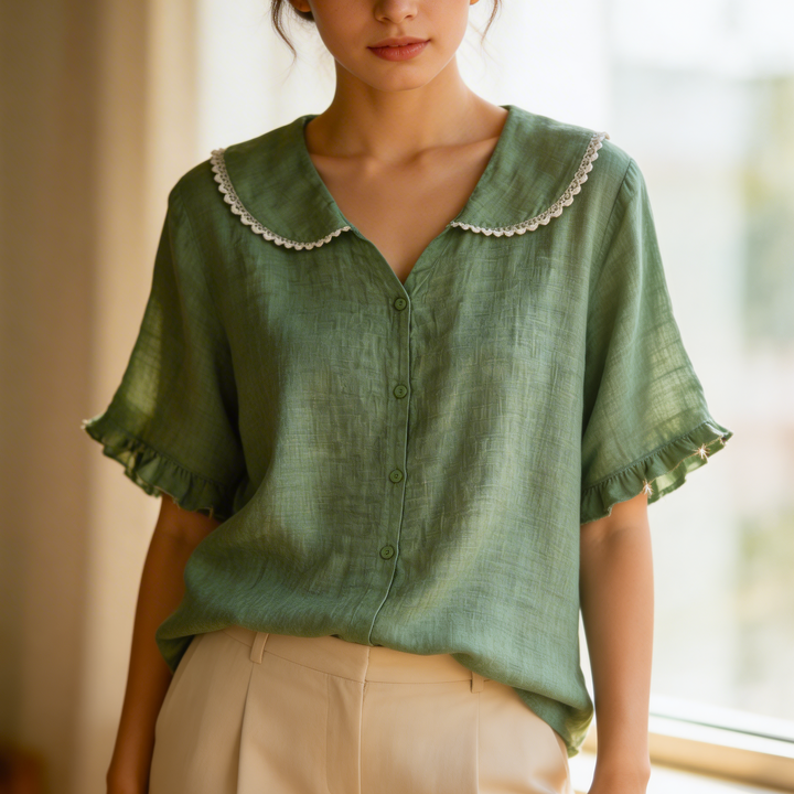 PETAL LINEN BLOUSE