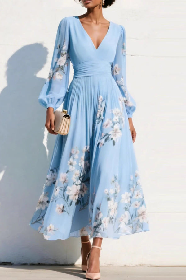 Elodie | Floral V-Neck Maxi Dress