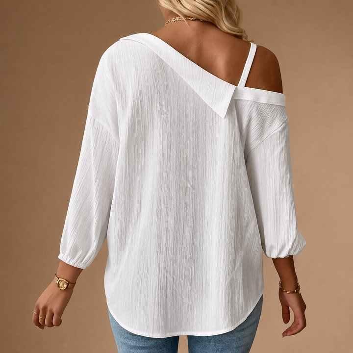 SIENNA OFF-SHOULDER LINEN SHIRT