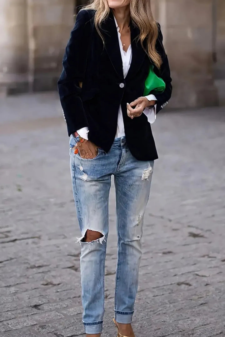 Reese | One-Button Lapel Collar Blazer