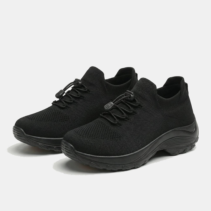 Linda – Orthopedic Knit Fabric Shoes in Green &amp; Black