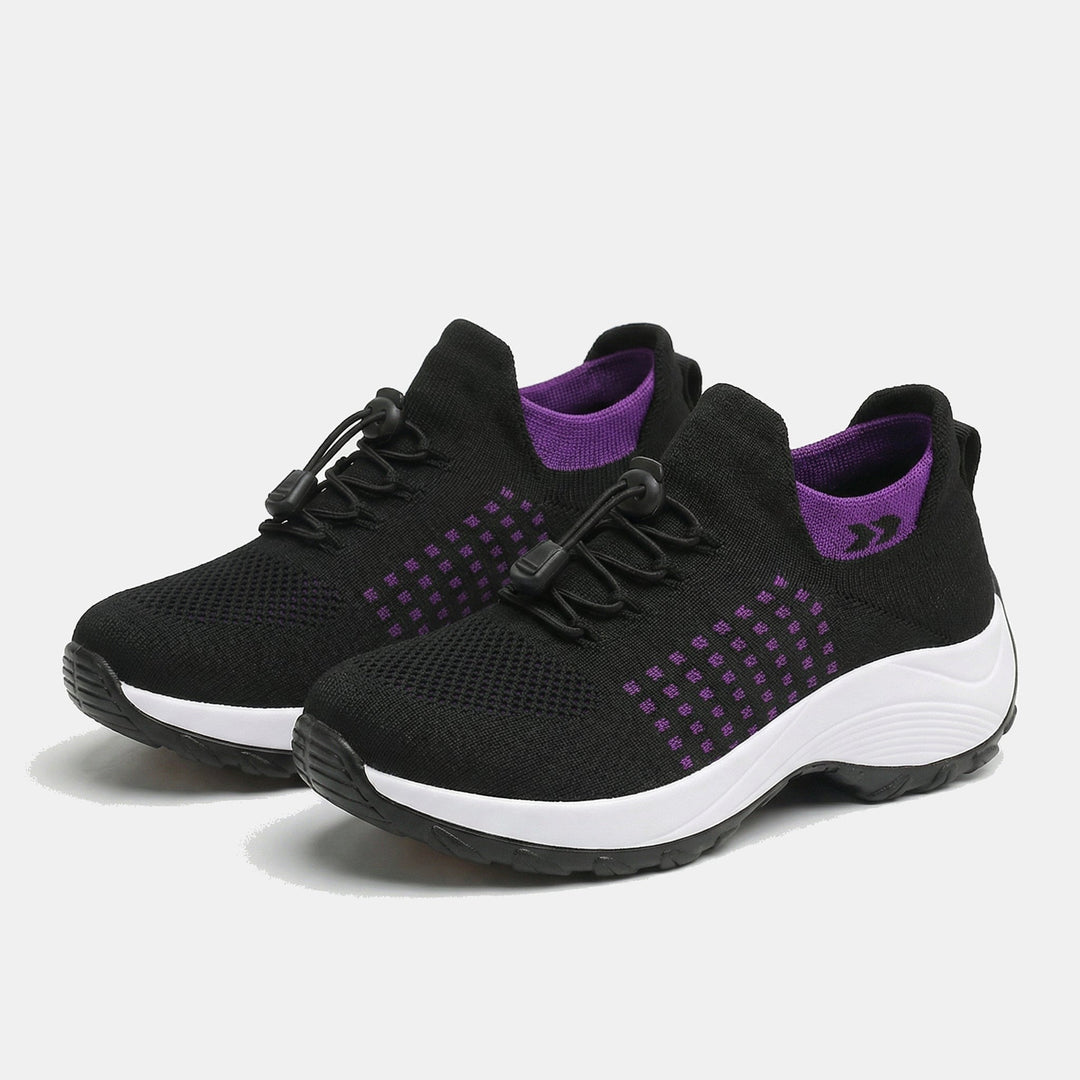 Ava – Orthopedic Knit Fabric Shoes in Purple &amp; Black