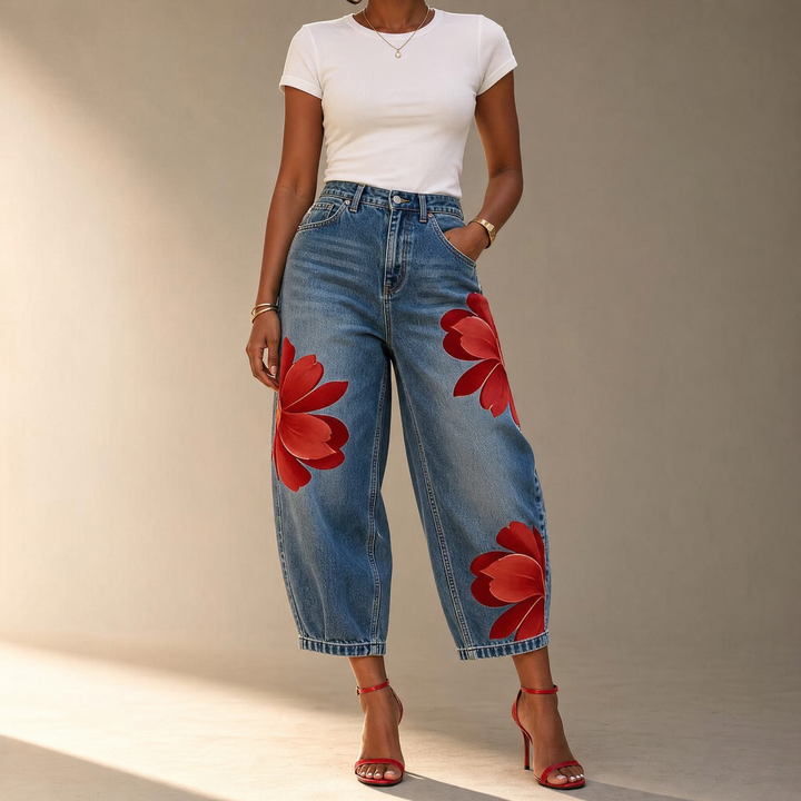 Florenza – Bold Floral Wide Leg Jeans