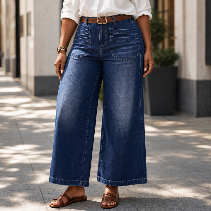Vellora – Patch-Pocket Wide-Leg Jeans