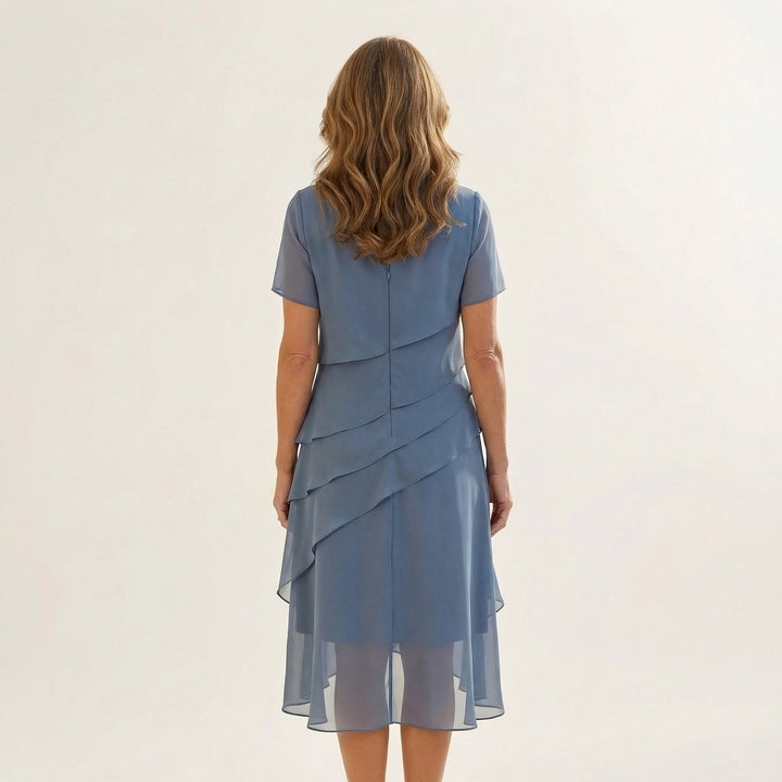 Angela | Tiered Chiffon Midi Dress