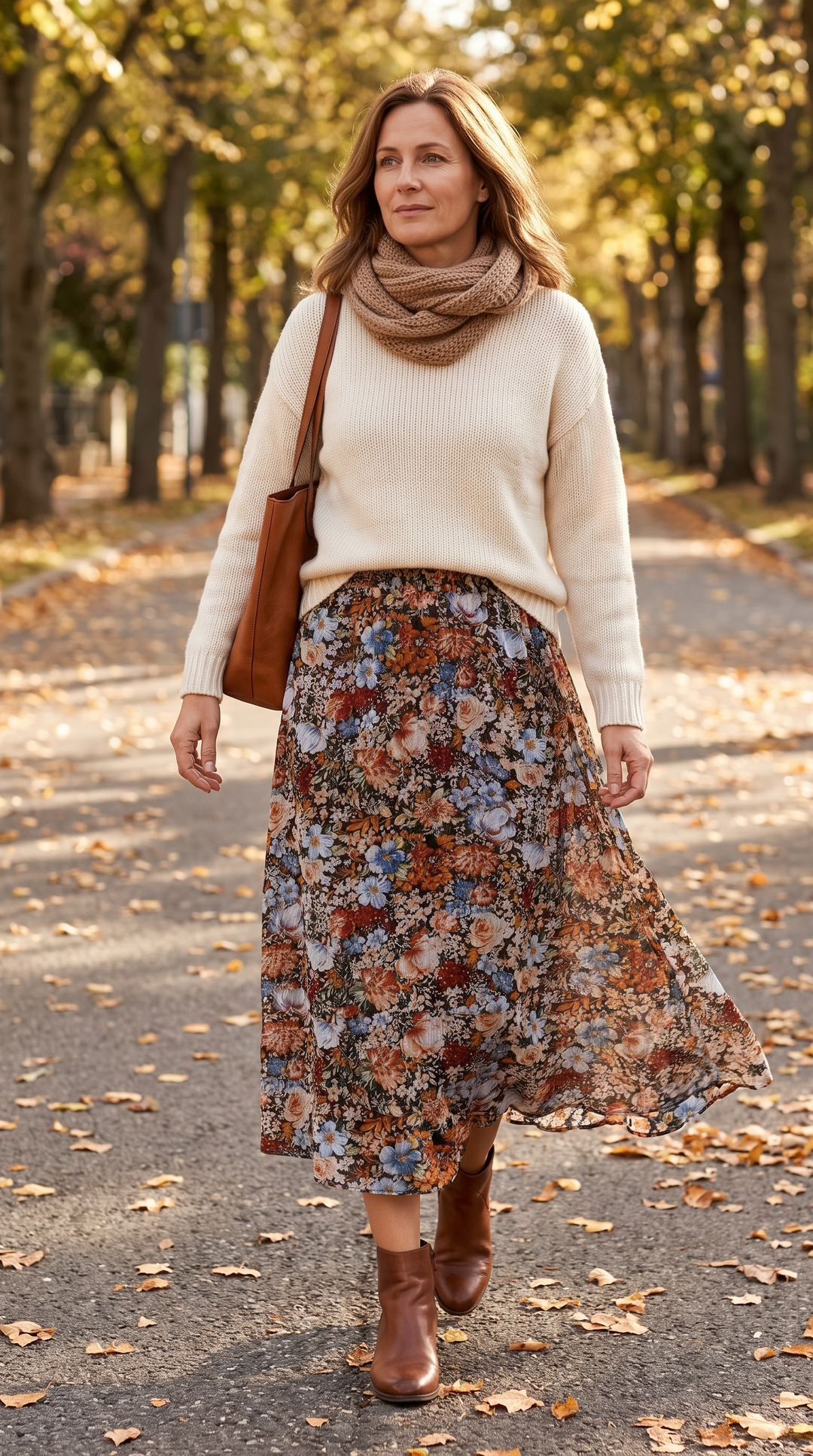 Merlin | Floral Print Skirt with Elastic Waist
