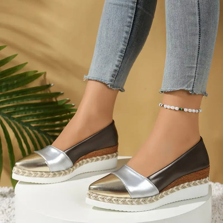 Olivia | Metallic Espadrille Flats
