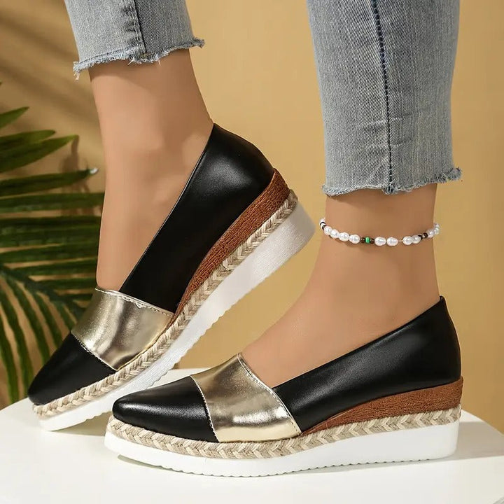 Olivia | Metallic Espadrille Flats