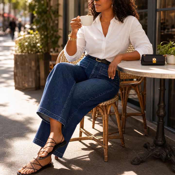 Vellora – Patch-Pocket Wide-Leg Jeans