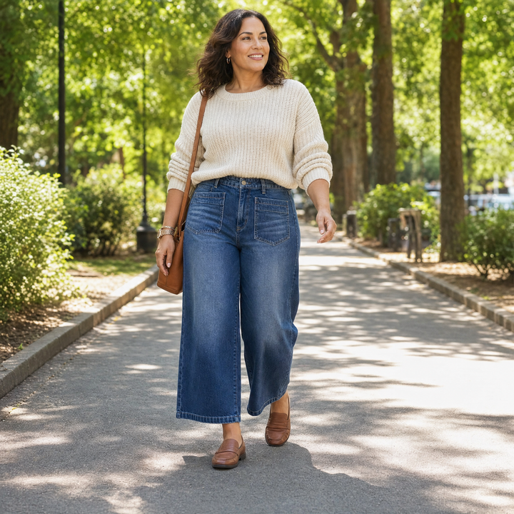 Vellora – Patch-Pocket Wide-Leg Jeans
