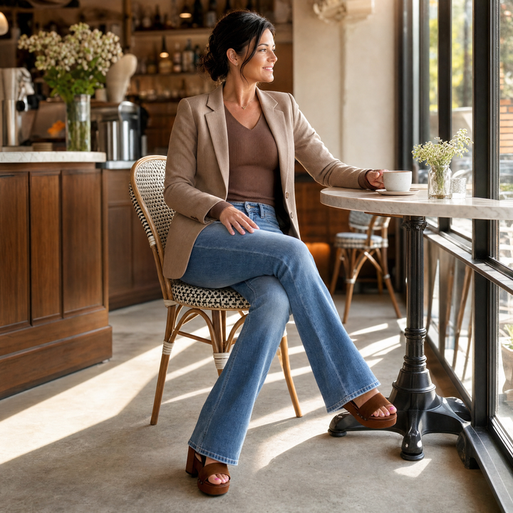 Denalia Tummy-Smoothing Bootcut Jeans