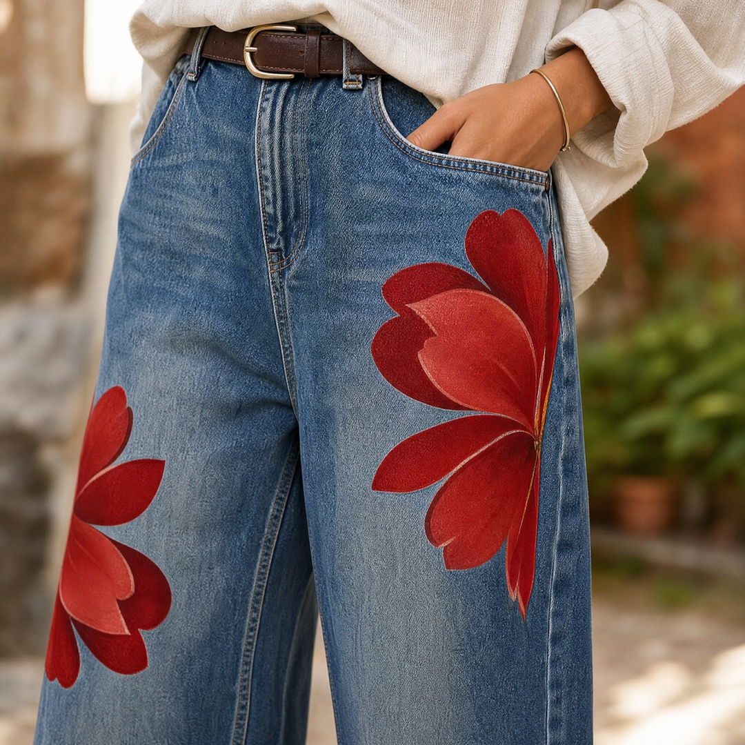 Florenza – Bold Floral Wide Leg Jeans