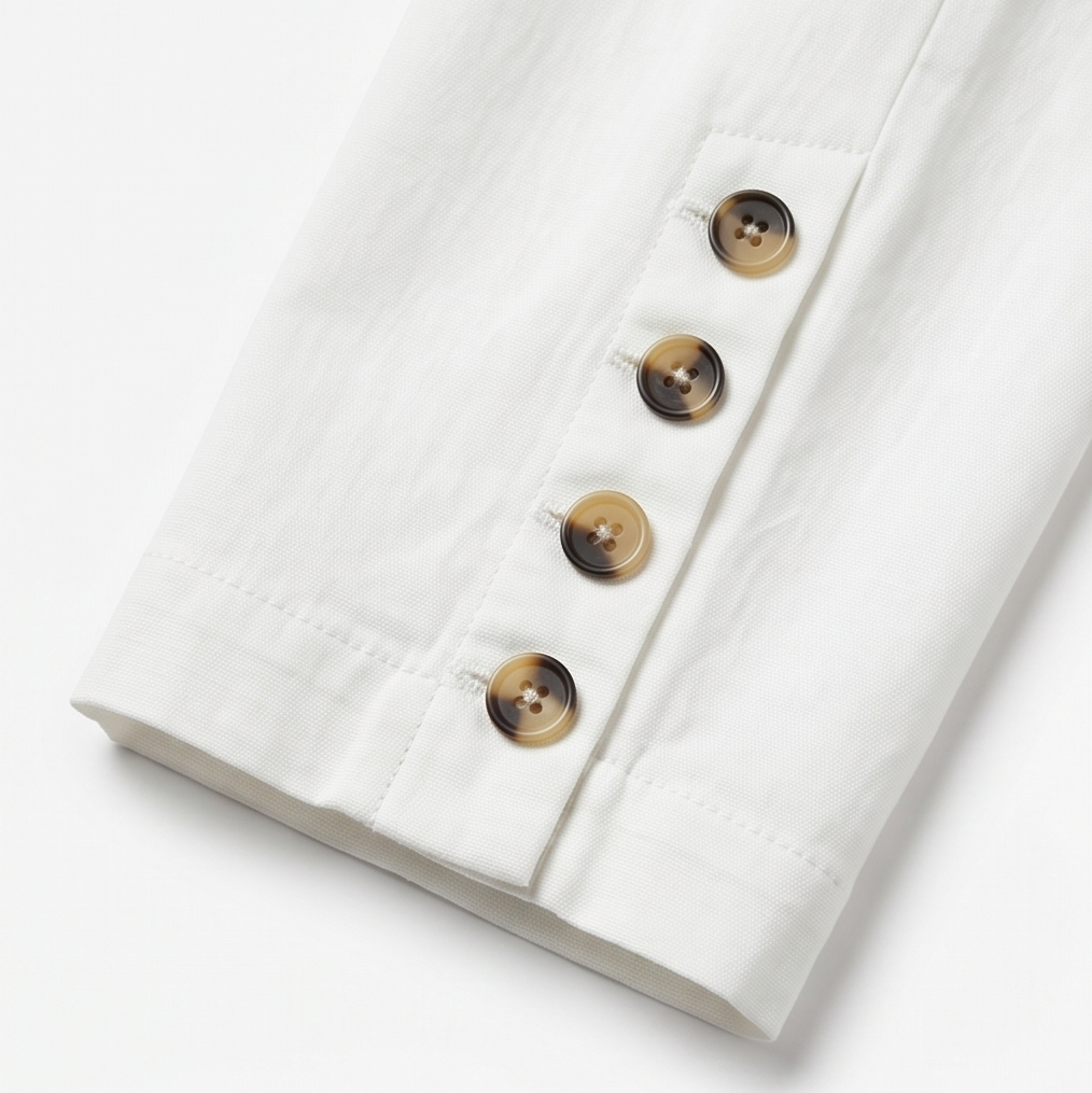 Lunessa – Button-Hem Cropped Cotton Pants