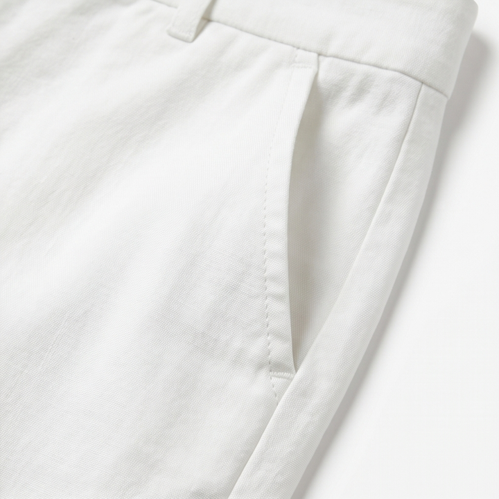 Lunessa – Button-Hem Cropped Cotton Pants