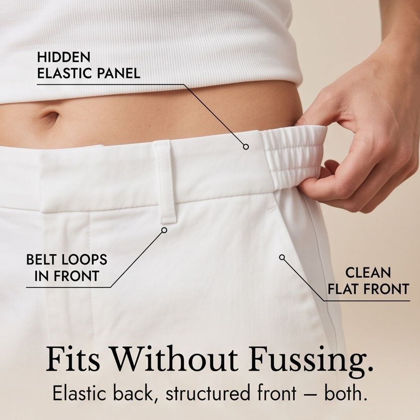 Lunessa – Button-Hem Cropped Cotton Pants