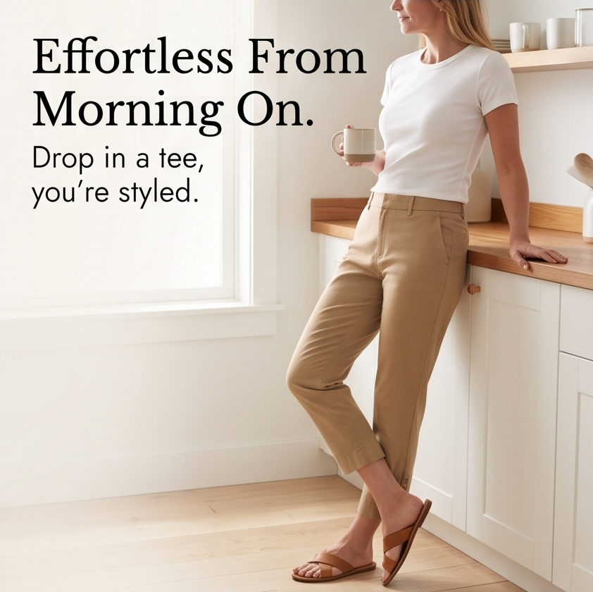 Lunessa – Button-Hem Cropped Cotton Pants