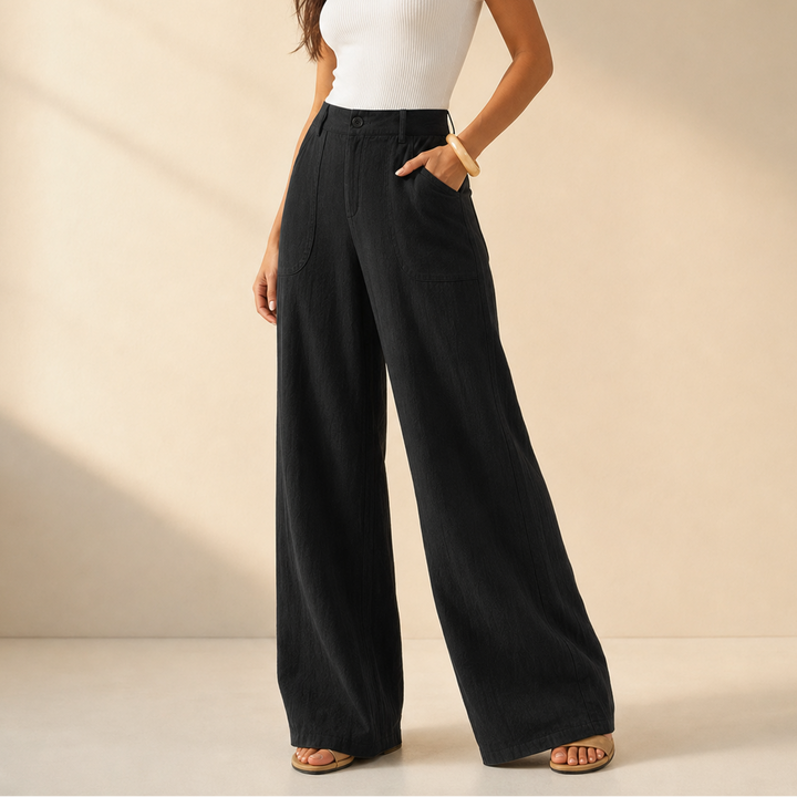 Solenne – High-Waist Wide-Leg Palazzo Pants