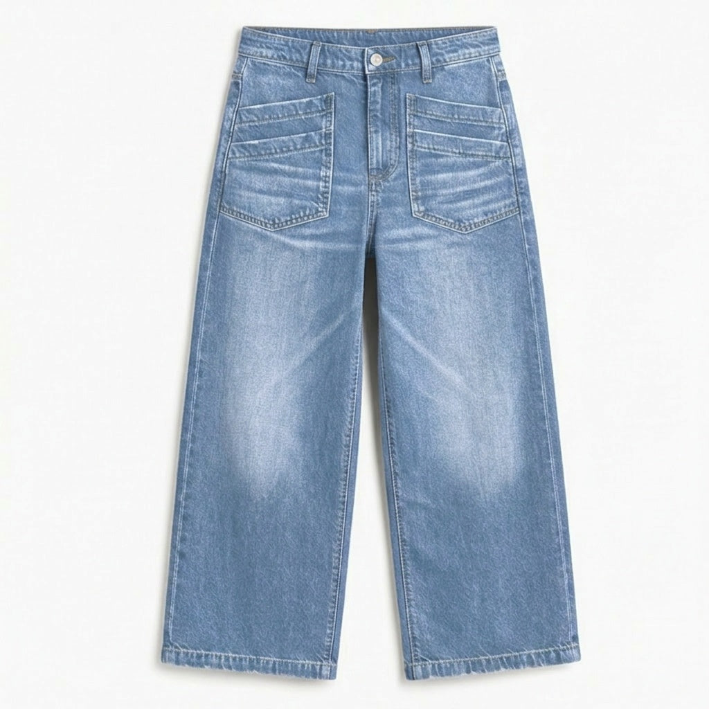 Vellora – Patch-Pocket Wide-Leg Jeans