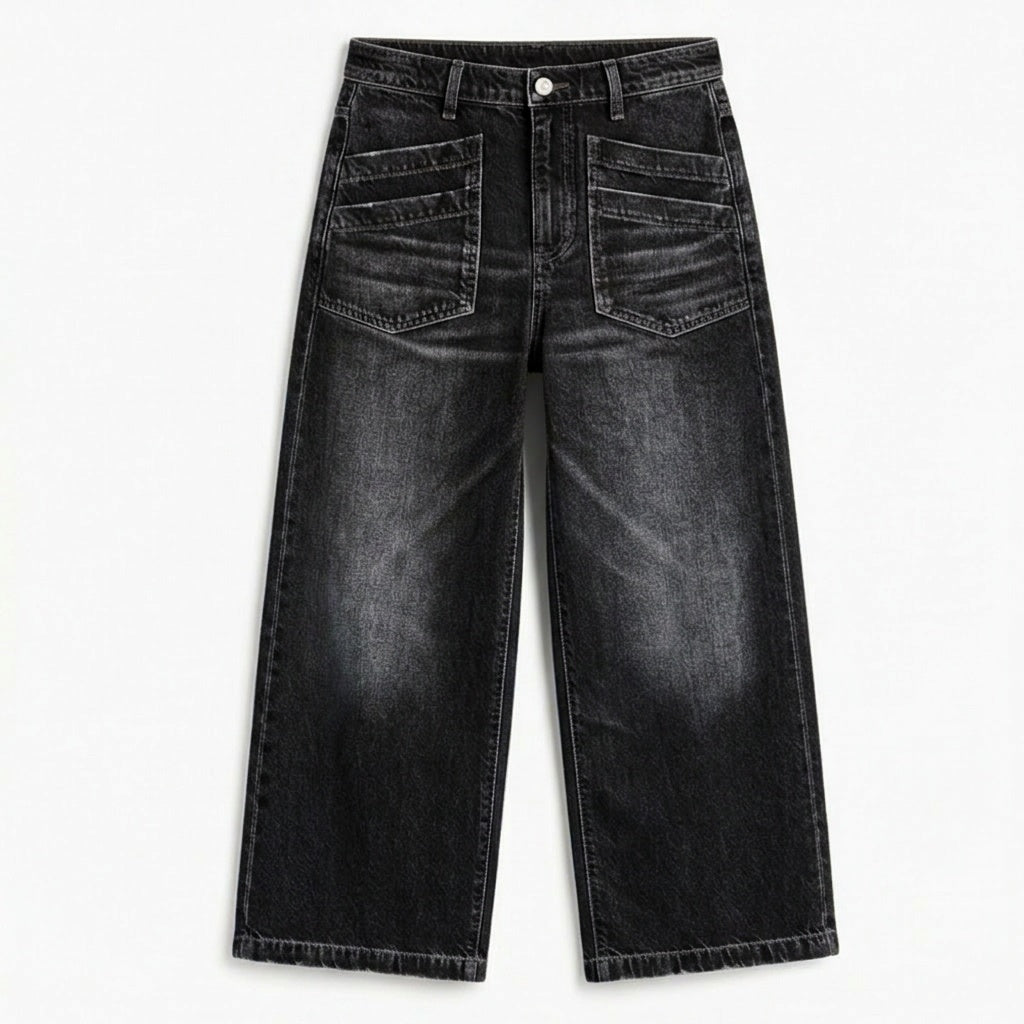 Vellora – Patch-Pocket Wide-Leg Jeans