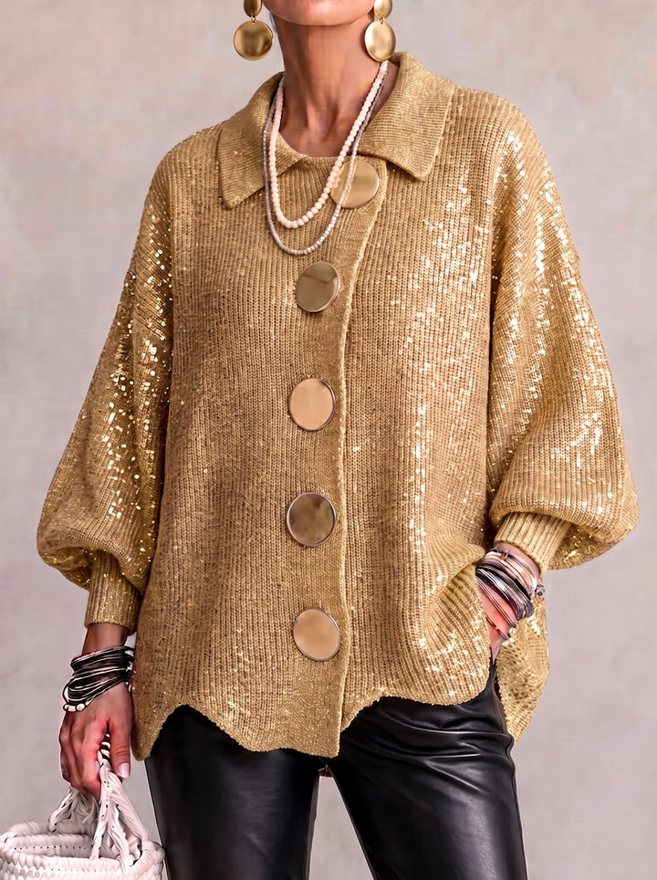 Karina - Oversized Collared Button Cardigan
