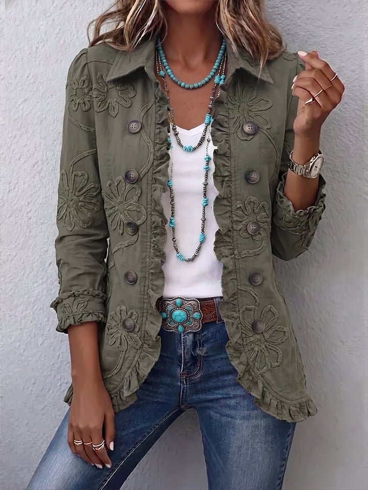 Faustine | Embroidered Bohemian Floral Utility Jacket
