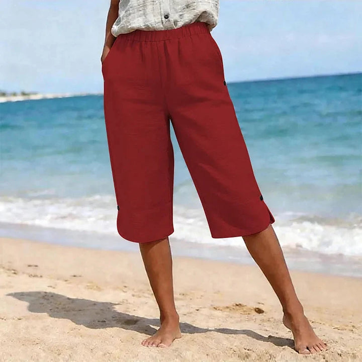 Marelia – Breathable Linen-Look Summer Capri Pants for Women