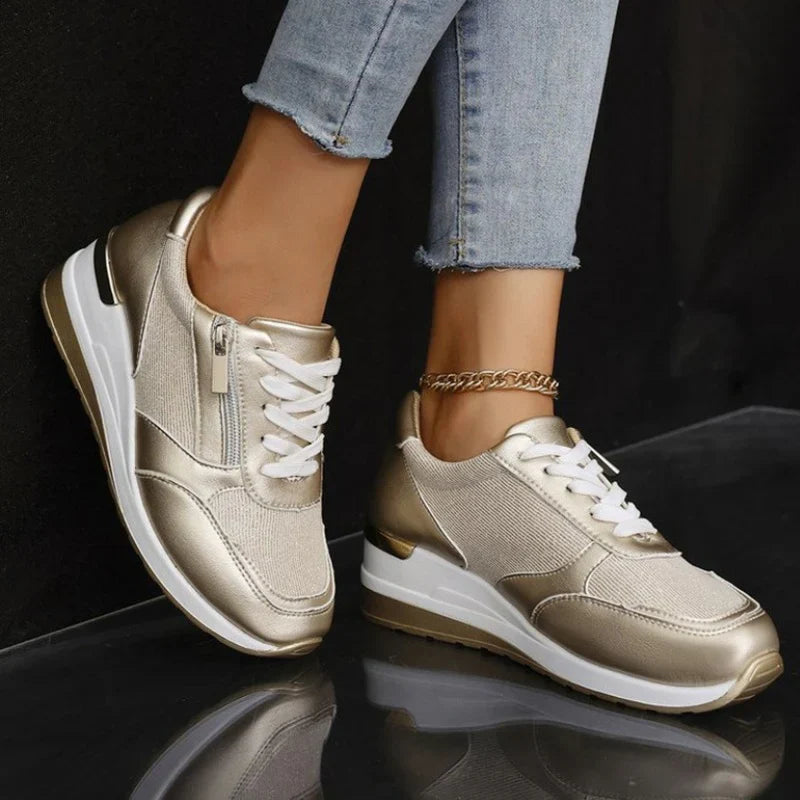 Camryn | Orthopedic Lace-Up Sneakers with Side Zip