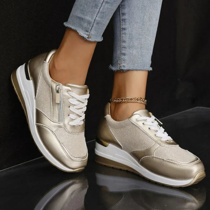 Camryn | Orthopedic Lace-Up Sneakers with Side Zip
