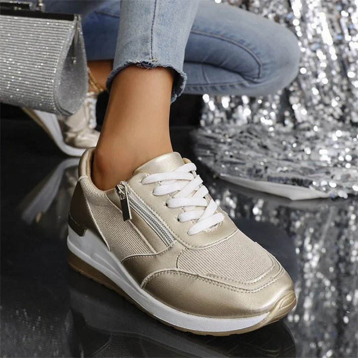 Camryn | Orthopedic Lace-Up Sneakers with Side Zip