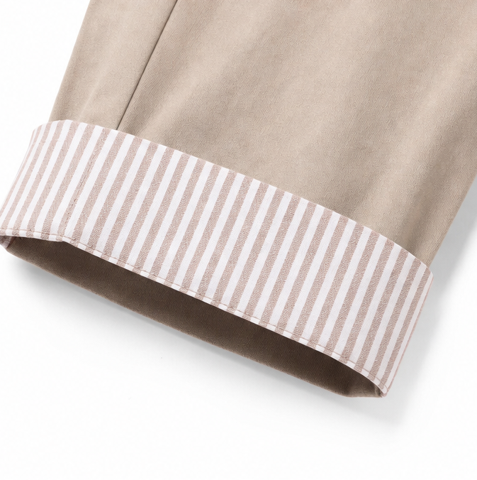 Wearbella – Striped Cuff Cropped Trousers with Stretch Waist for Women